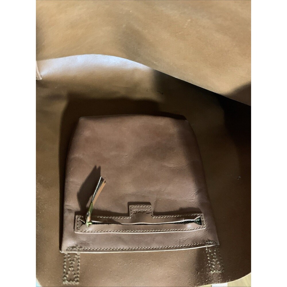 Madewell Transport Tote Brown English Saddle Leather Bag Purse - Picture 8 of 9